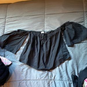Black off the shoulder top.